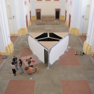 Building of Anders Gronlien's installation