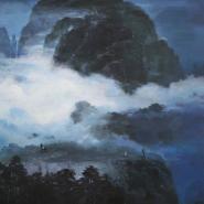Osel se dívá na oblak, 200x180cm, akryl/plátno, 2008