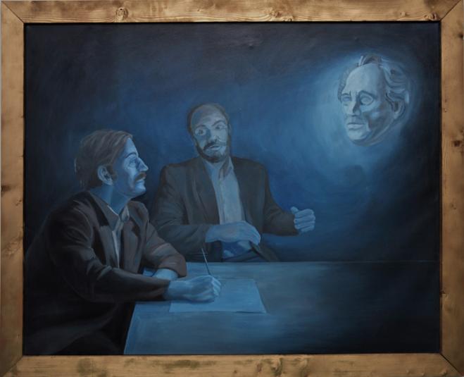 Zjavenie Goetheho dvom ucencom, 120x150 cm, olej na plátně
