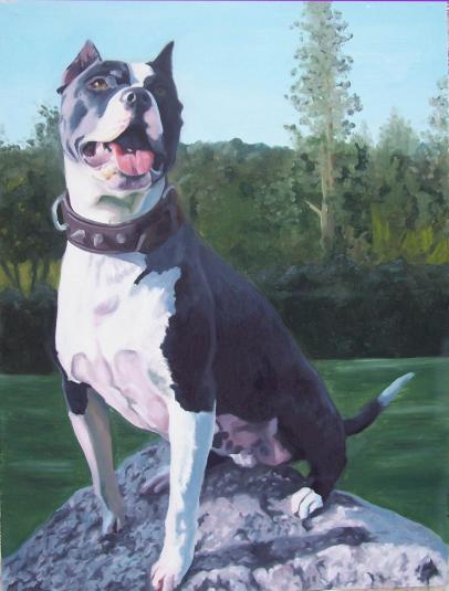 Tay, from the cycle My friends and their dogs, oil/canvas, 80x62 cm, 2007