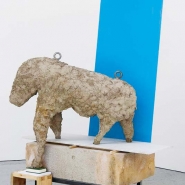 Still life with encyclopedias, 2010, concrete, marble, stone, wood, steel, plasterboard, paint, 200 × 160 × 85 cm