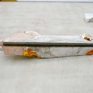 Untitled 2, 2010, foam, concrete, plaster, steel edge