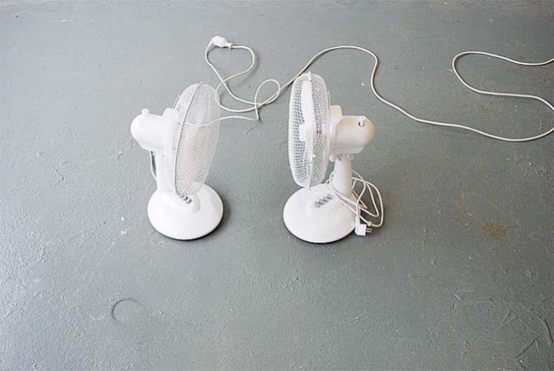 Supporting the other, 2010, found vans and electric wire