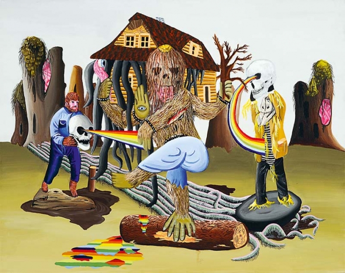 Hare o´ death 2010, acrylic on canvas, 120 × 150 cm