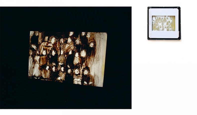Projected paintings, 2010, oil on diapositive, projection,  4 × 3 cm