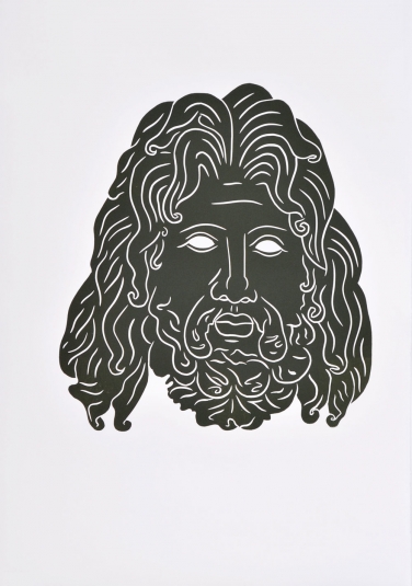 Zeus, 2010, linocut, hand-made paper, 53 x 77 cm