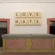 Love-Hate, acrylic/canvas, St. Lawrence Church, Klatovy