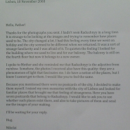 Postcards from the city of Raduzhnyy, letter translation, 2008 Postcards from the city of Raduzhnyy, letter translation, 2008